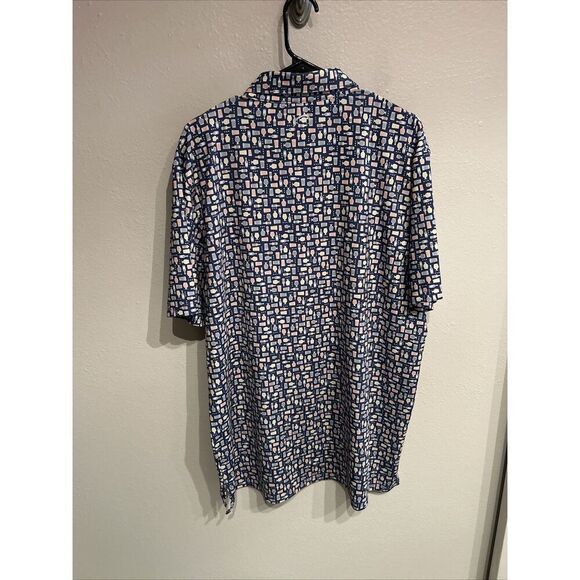 Southern Tide Mens XL Beer Print Pattern Golf Polo Shirt - Picture 5 of 8